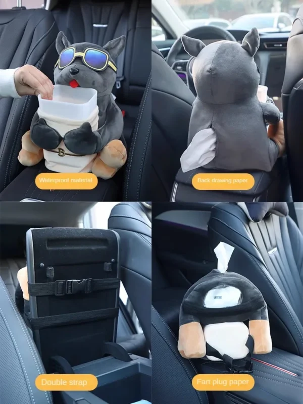 x 2-in-1 Cartoon Plush Doll Auto Armrest Box - Image 4