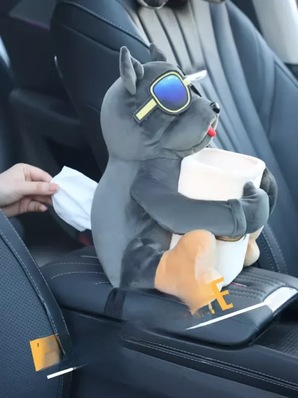 x 2-in-1 Cartoon Plush Doll Auto Armrest Box - Image 2