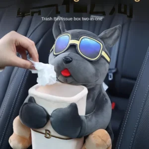 x 2-in-1 Cartoon Plush Doll Auto Armrest Box