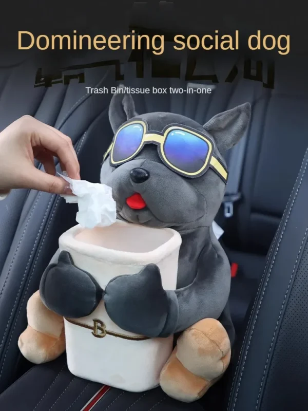 x 2-in-1 Cartoon Plush Doll Auto Armrest Box