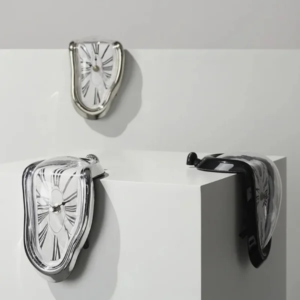 Vintage Silver Twisted Melting Clock - Image 3