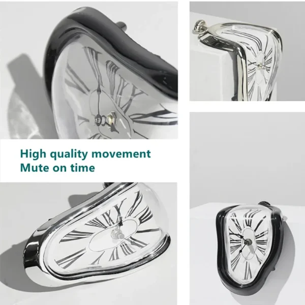 Vintage Silver Twisted Melting Clock - Image 5
